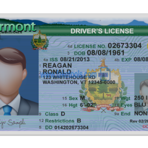 Vermont Driver license PSD template Editable
