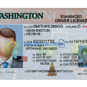 Washington Driver license PSD template Editable